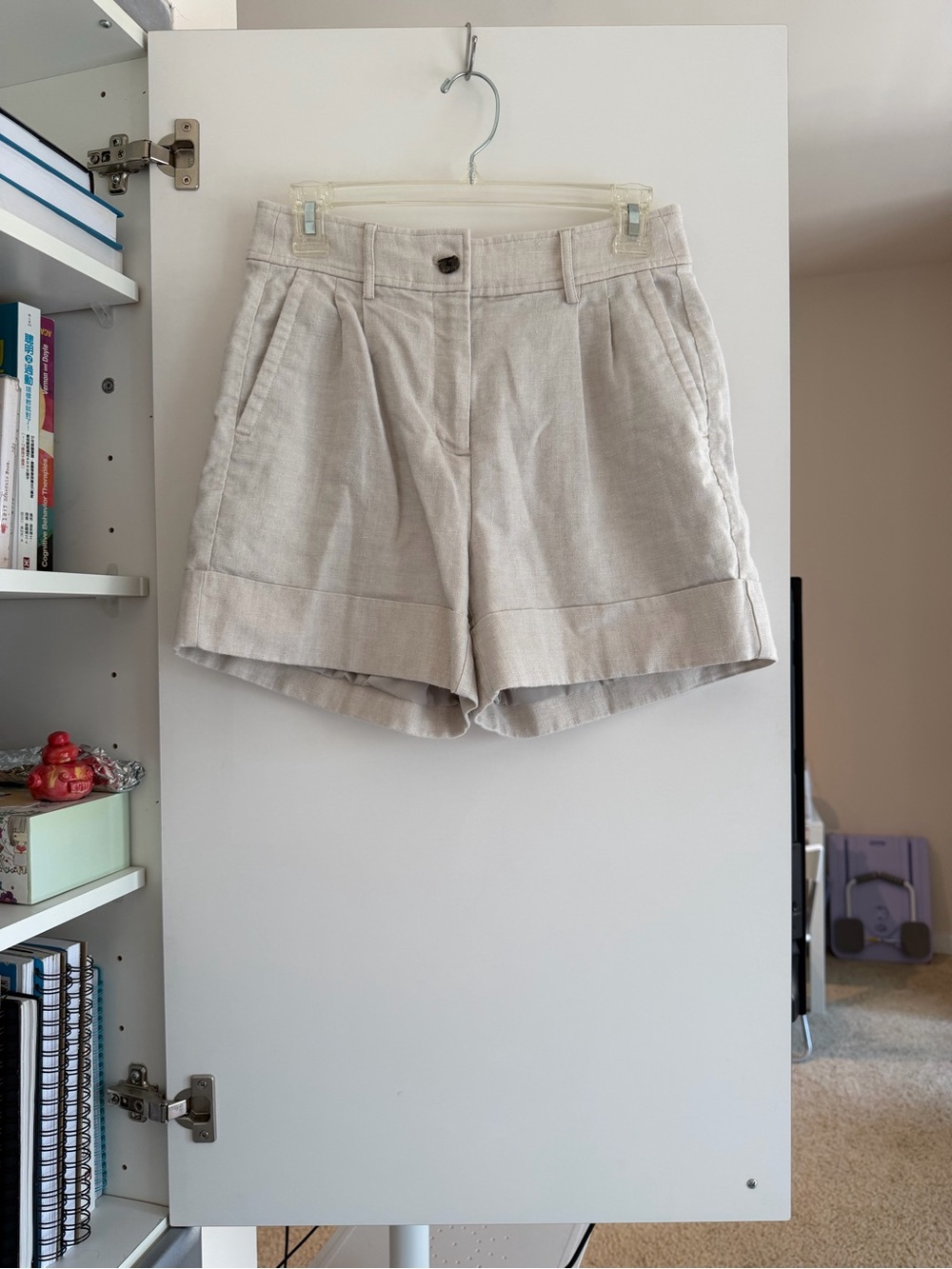 J. Crew Cream Pleated Cuffed Women's Shorts